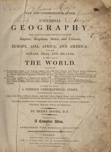 Cover for A new and comprehensive system of universal geography