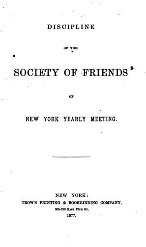 Cover for Discipline of the Society of Friends of New York Yearly Meeting.