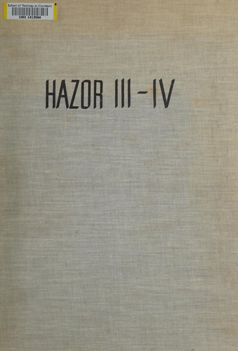 Cover for Hazor III-IV