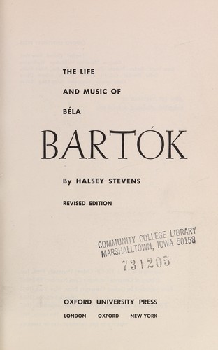 Cover for The life and music of Béla Bartók