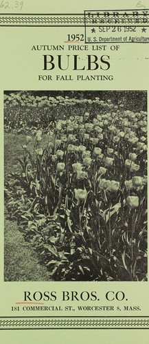 Cover for 1952 autumn price list of bulbs for fall planting