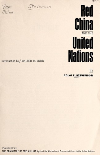 Cover for Red China and the United Nations