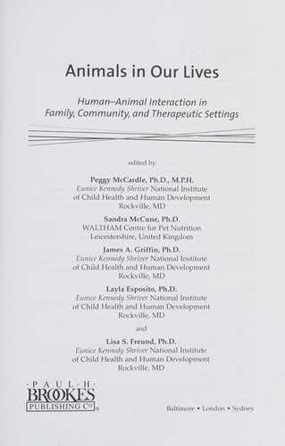 Cover for Animals in our lives
