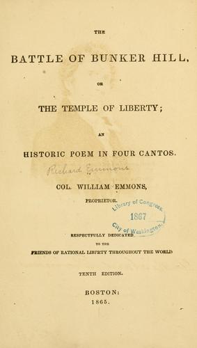 Cover for The battle of Bunker Hill, or The temple of liberty