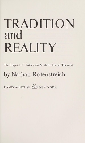 Cover for Tradition and reality