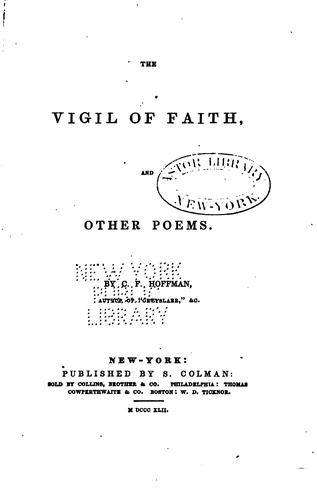 Cover for The Vigil of Faith: And Other Poems