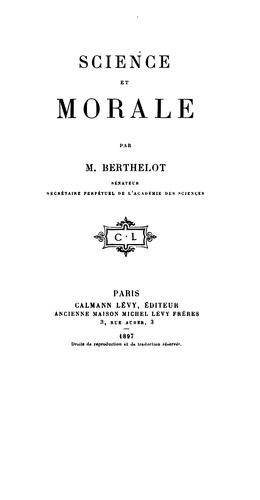 Cover for Science Et Morale