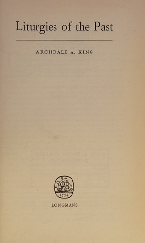 Cover for Liturgies of the Past