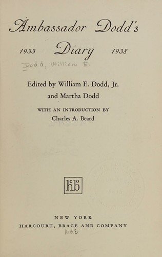 Cover for Ambassador Dodd's Diary