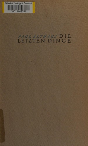 Cover for Die letzten Dinge