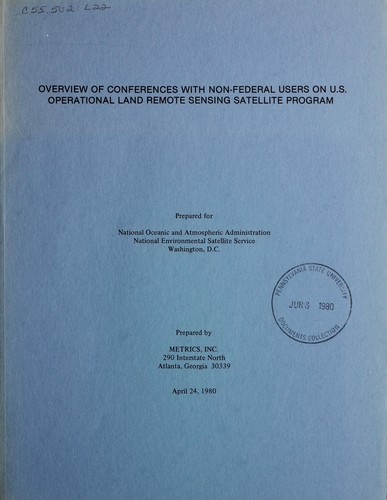 Cover for Overview of conferences with non-Federal users on U.S. operational land remote sensing satellite program