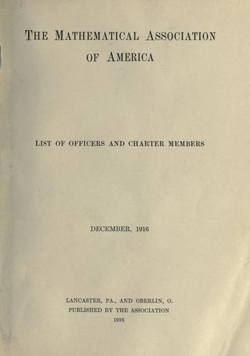 Cover for List of officers and members.