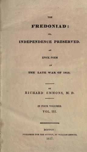 Cover for The Fredoniad or, Independence preserved