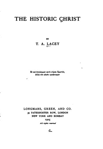 Cover for The Historic CHrist