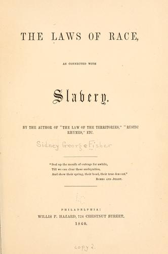 Cover for The laws of race