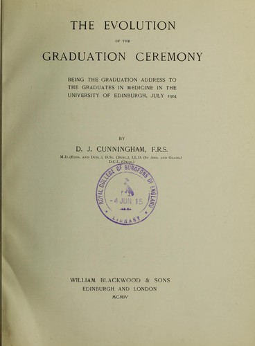 Cover for The evolution of the graduation ceremony