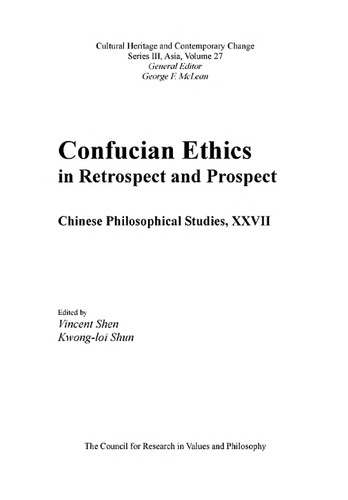 Cover for Confucian ethics in retrospect and prospect