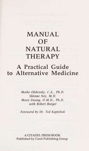Cover for The Manual of Natural Therapy
