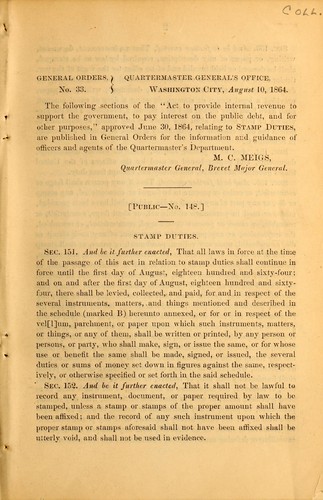 Cover for General orders