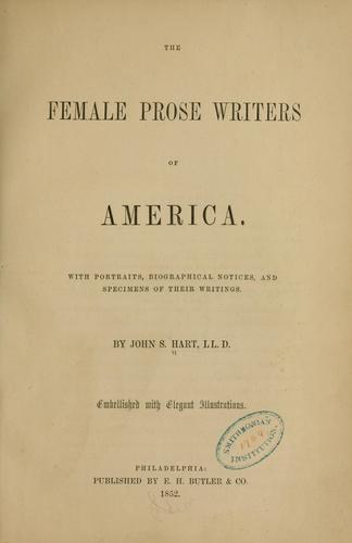 Cover for The female prose writers of America.