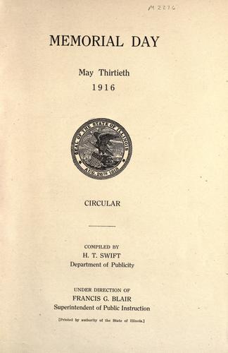 Cover for Memorial day, May thirtieth, 1916 ... Circular.