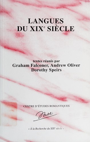 Cover for Langues du XIXe siècle