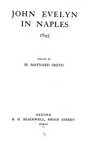 Cover for John Evelyn in Naples, 1645