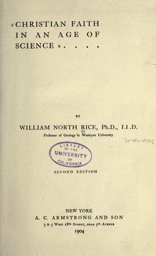 Cover for Christian faith in an age of science