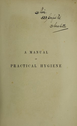 Cover for A manual of practical hygiene