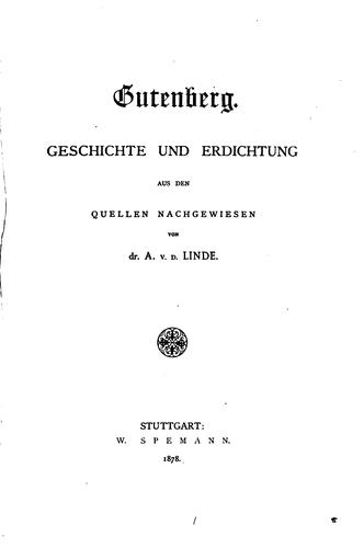 Cover for Gutenberg.
