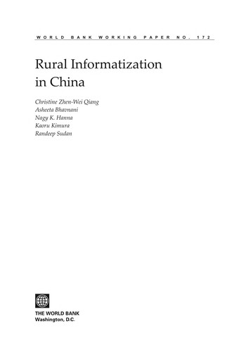 Cover for Rural informatization in China