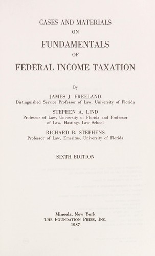 Cover for Cases and materials on fundamentals of federal income taxation