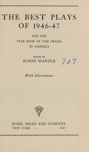 Cover for Best Plays of 1946-47 and the Year Book of the Drama In America