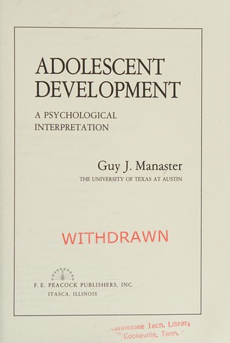 Cover for Adolescent development