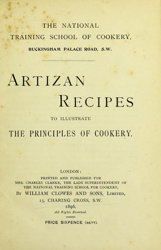 Cover for Artizan recipes