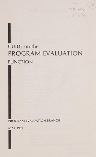 Cover for Guide on the program evaluation function