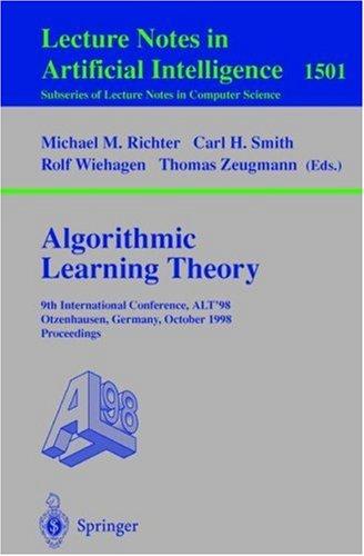 Cover for Algorithmic learning theory