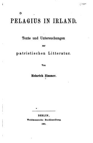 Cover for Pelagius in Irland.