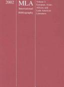 Cover for 2002 MLA International Bibliography of Books and Articles on the Modern Languages and Literatures