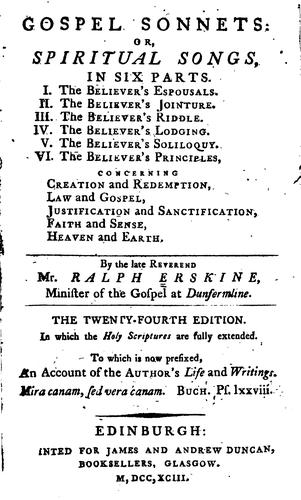 Cover for Gospel sonnets, or Spiritual songs.