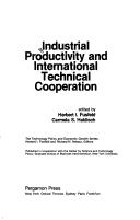Cover for Industrial productivity and international technical cooperation