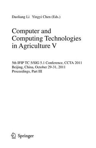 Cover for Computer and Computing Technologies in Agriculture V