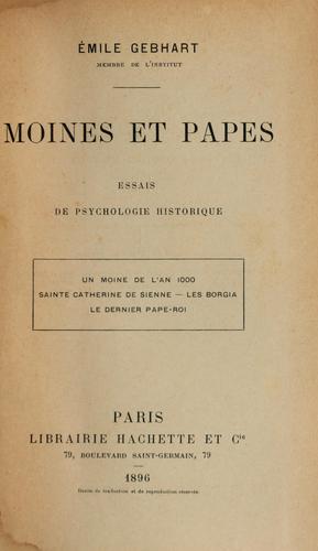 Cover for Moines et papes