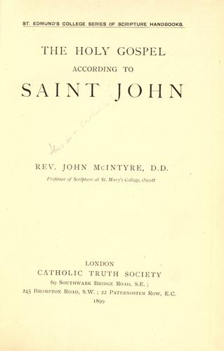 Cover for The Holy Gospel according to St. John.