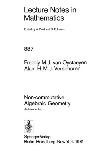 Cover for Non-commutative algebraic geometry