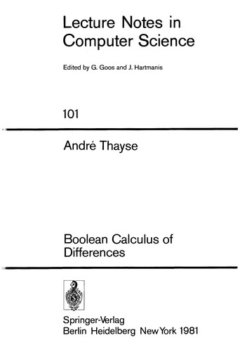 Cover for Boolean calculus of differences