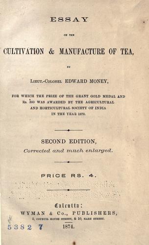 Cover for Essay on the cultivation and manufacture of tea