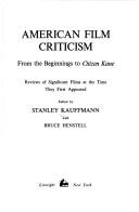 Cover for American film criticism, from the beginnings to Citizen Kane