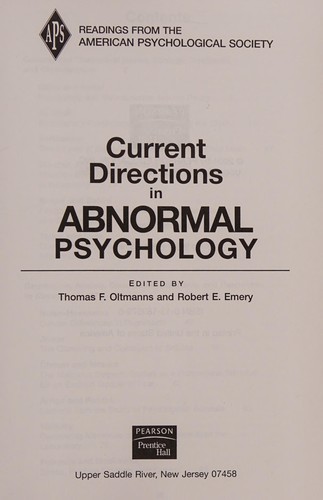 Cover for Current directions in abnormal psychology