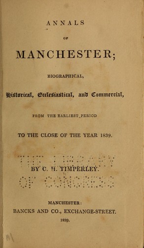 Cover for Annals of Manchester